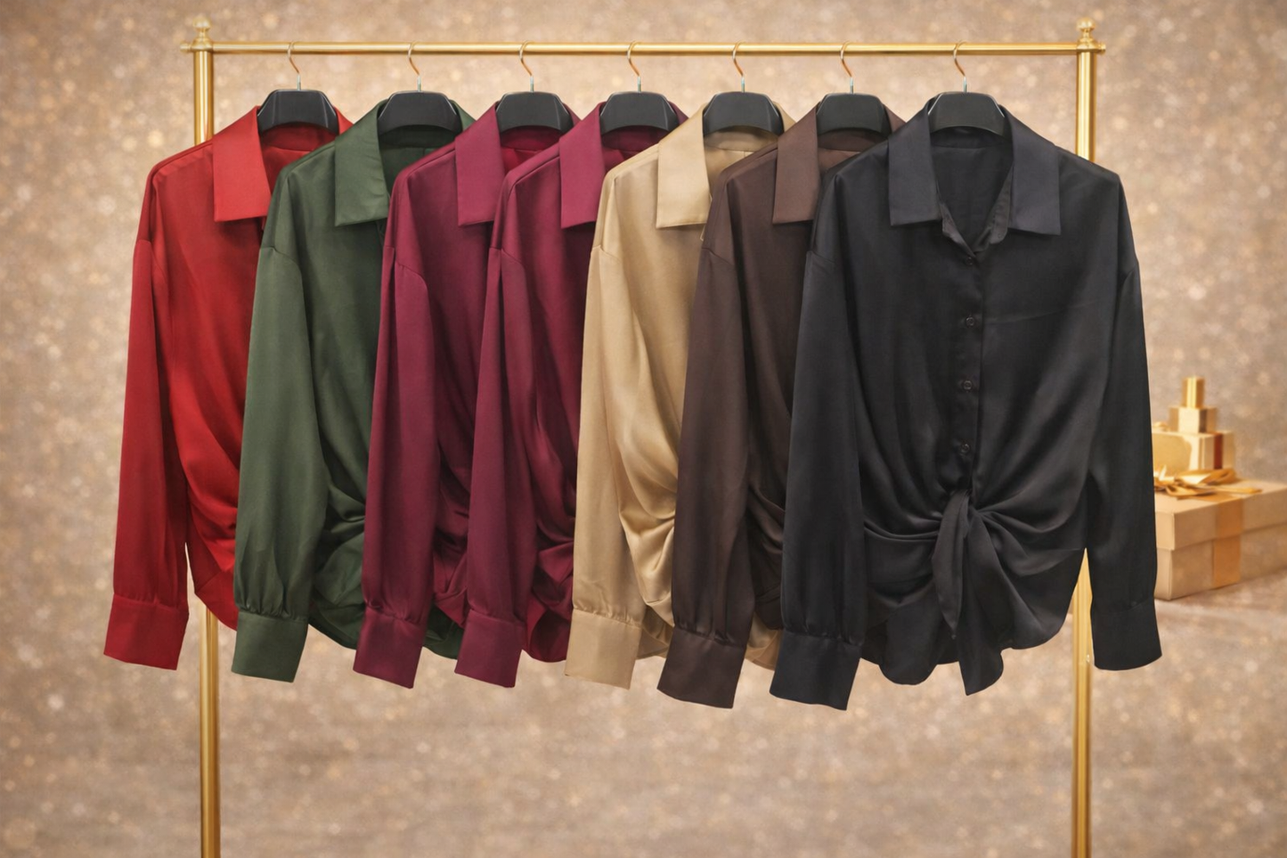 ✨ Chemise satinée nouée – élégance féminine✨