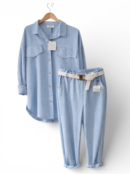 ✨ Ensemble fluide bleu ciel – Élégant & confortable ✨