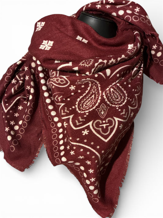 Foulard bandana tendance bordeaux