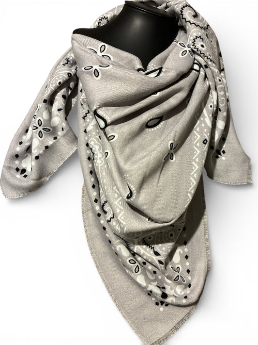 Foulard bandana tendance gris