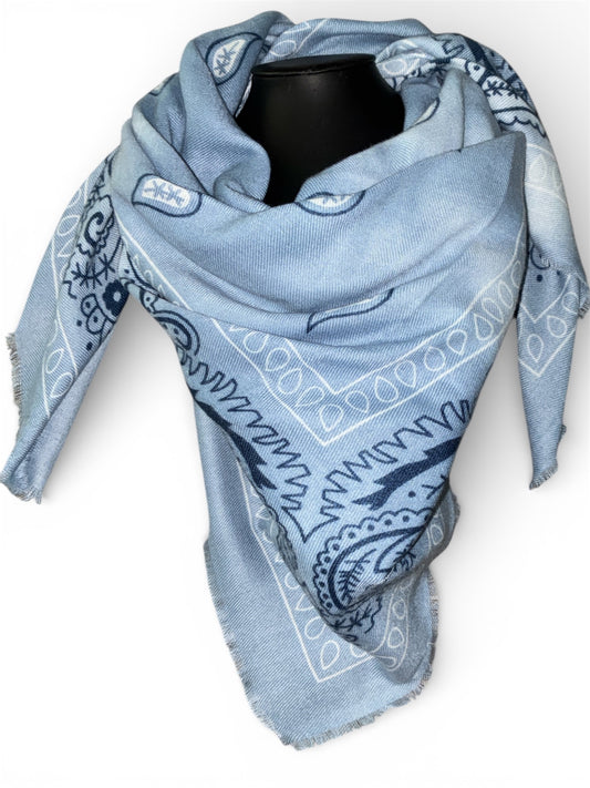 Foulard bandana tendance bleu jeans