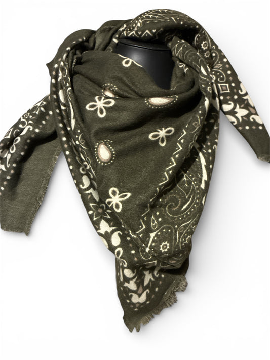 Foulard bandana tendance kaki