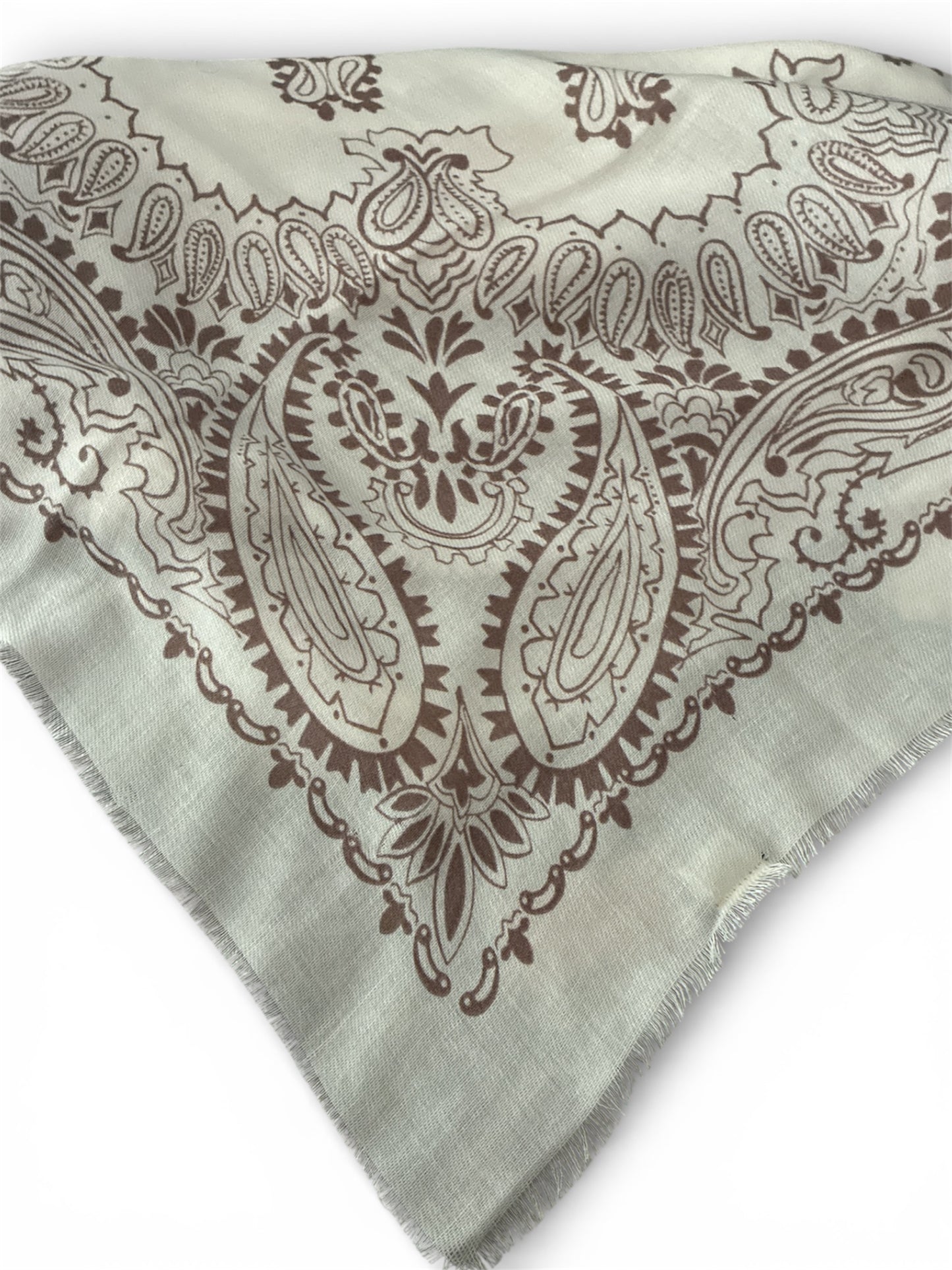 Foulard bandana tendance crème/marron
