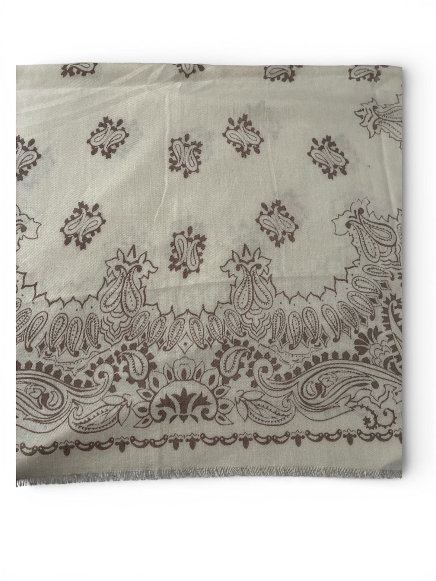 Foulard bandana tendance crème/marron