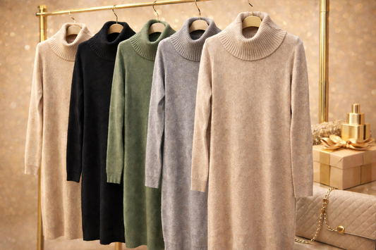 ✨ Robe pull col roulé beige ✨