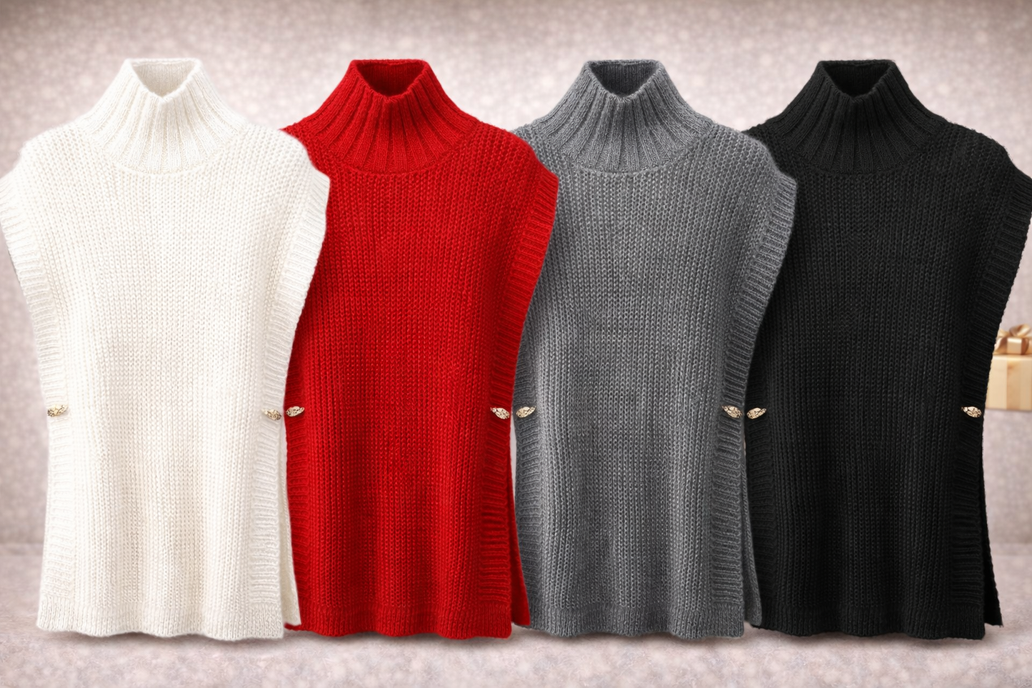 ✨pull sans manches en maille – Col montant✨